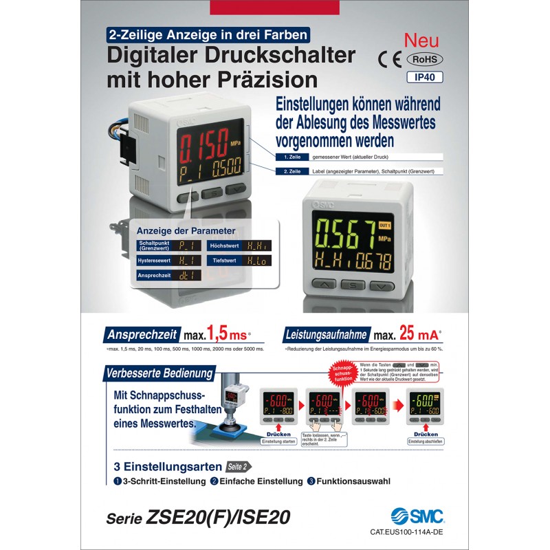 ZSE20/ISE20 - Digitaler Druckschalter mit hoher Präzision